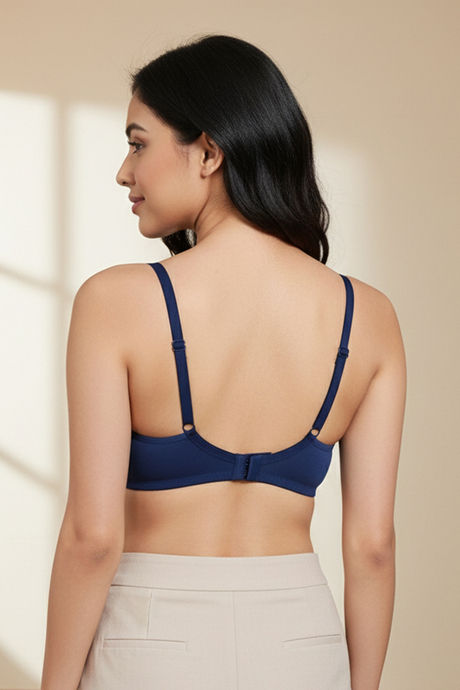 Zivame Double Layered Non Wired 3/4th Coverage Bra - Navy Peony — image 3